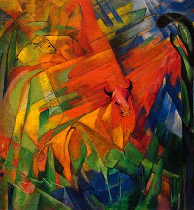 Animals in a Landscape by Franz Marc